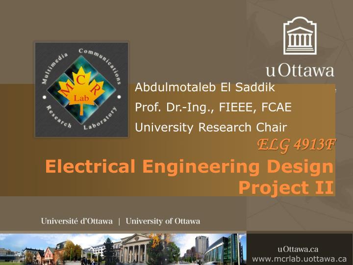 elg 4913f electrical engineering design project ii
