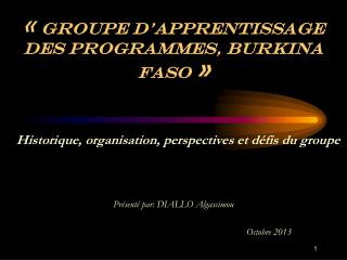 groupe d apprentissage des programmes burkina faso