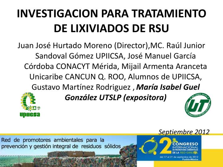 investigacion para tratamiento de lixiviados de rsu