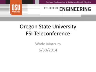 oregon state university fsi teleconference
