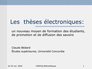 les th ses lectroniques
