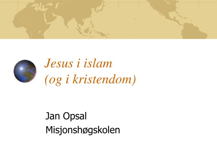 jesus i islam og i kristendom