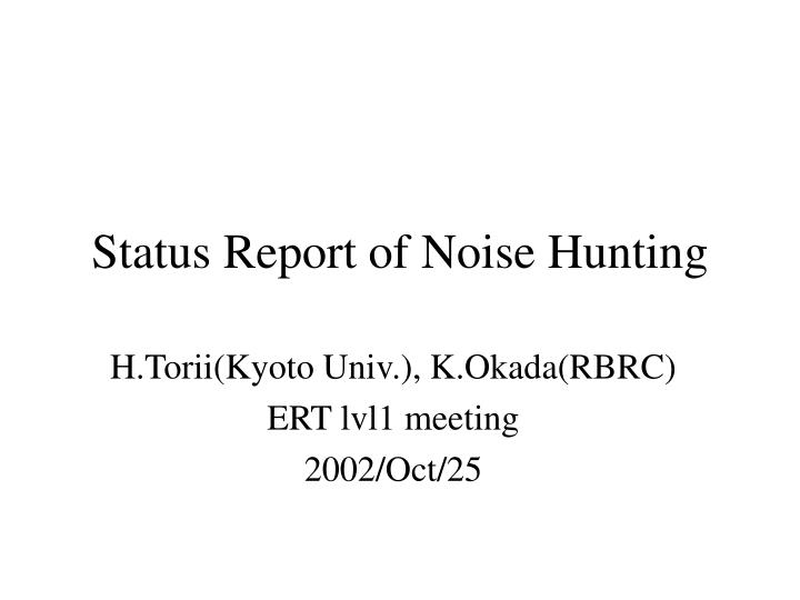 status report of noise hunting