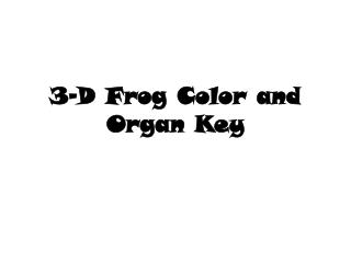 3-D Frog Color and Organ Key