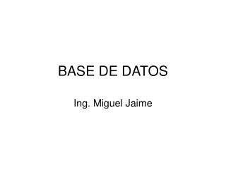 base de datos