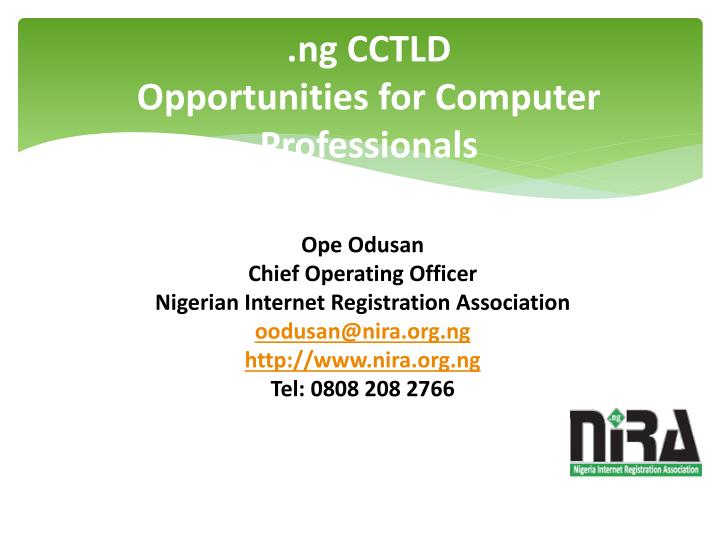 ng cctld opportunities for computer professionals
