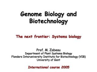 Genome Biology and Biotechnology