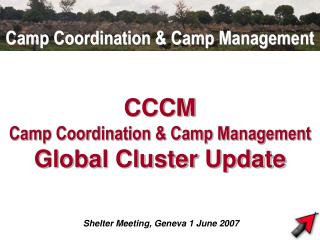 CCCM Camp Coordination &amp; Camp Management Global Cluster Update