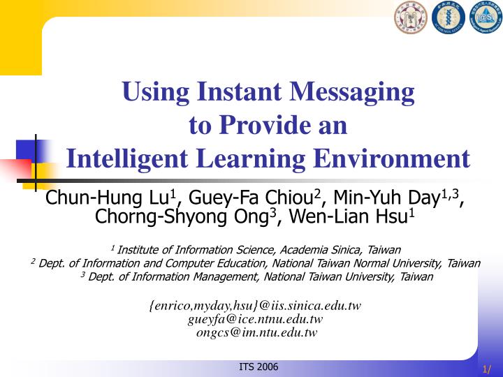 using instant messaging to provide an intelligent learning environment