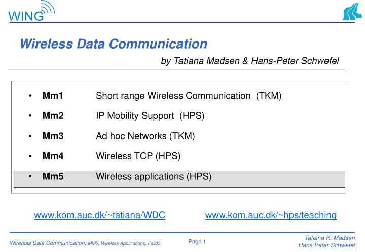wireless data communication