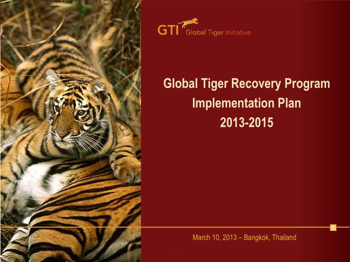 global tiger recovery program implementation plan 2013 2015
