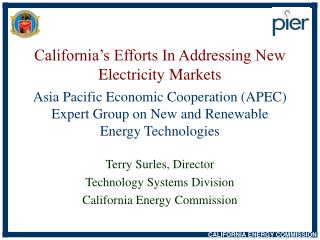 Terry Surles, Director Technology Systems Division California Energy Commission