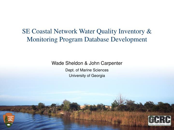 se coastal network water quality inventory monitoring program database development