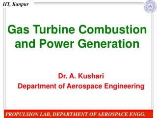 Gas Turbine Combustion and Power Generation