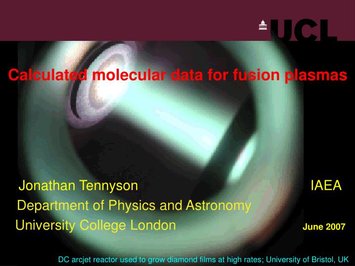 calculated molecular data for fusion plasmas