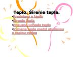 Teplo. Šírenie tepla. - slide 1
