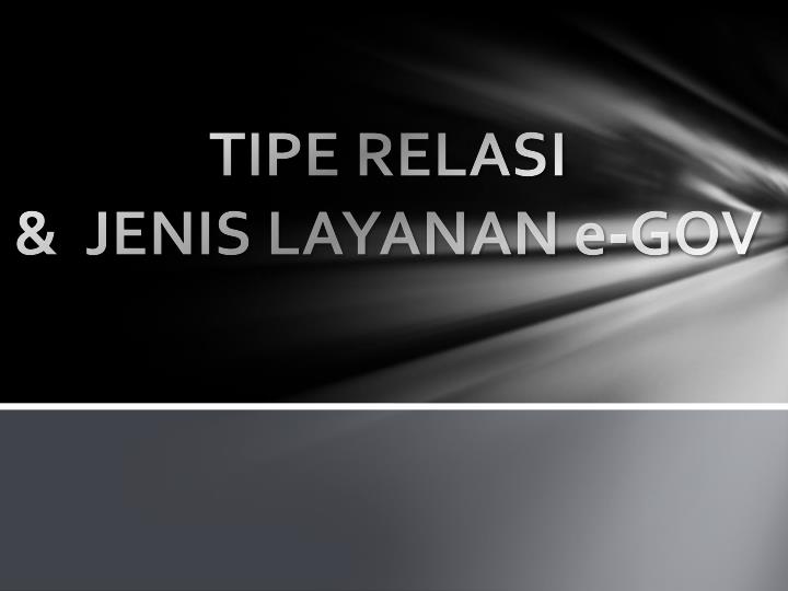 tipe relasi jenis layanan e gov