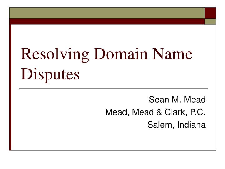 resolving domain name disputes