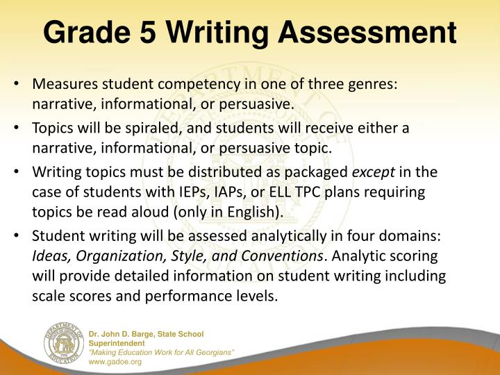 grade 5 writing assessment