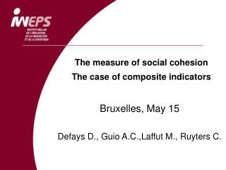 The measure of social cohesion The case of composite indicators