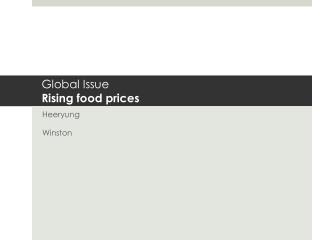 Global Issue Rising food prices