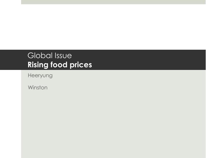 global issue rising food prices