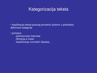 kategorizacija teksta