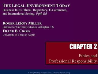 CHAPTER 2 Ethics and Professional Responsibility