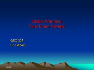 Global Warming Final Exam Review