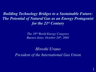 The 18 th World Energy Congress Buenos Aires, October 24 th , 2001