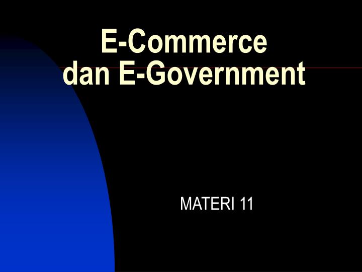 e commerce dan e government