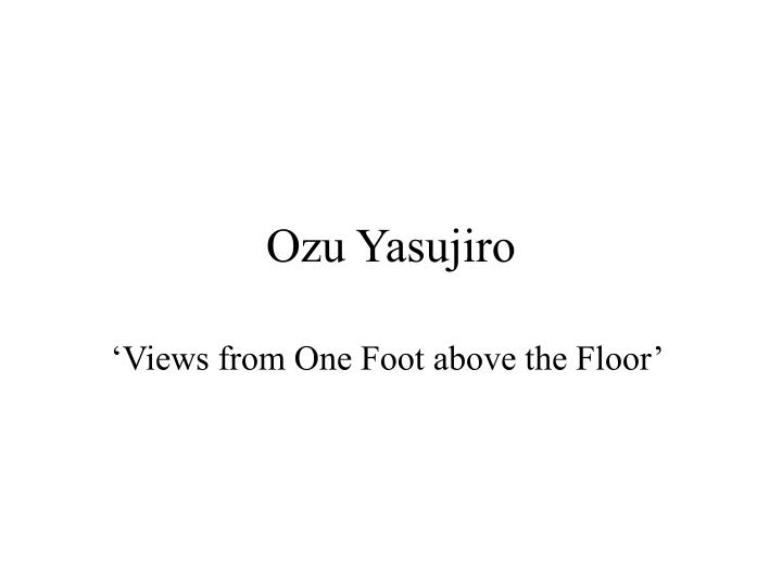 ozu yasujiro