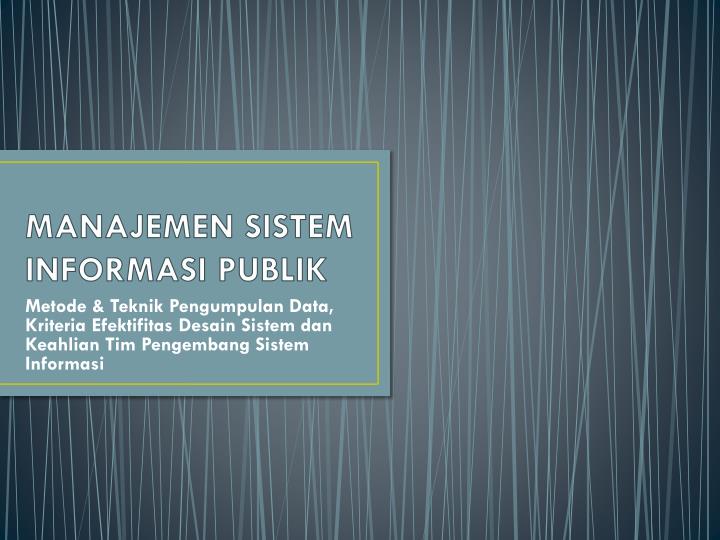 manajemen sistem informasi publik