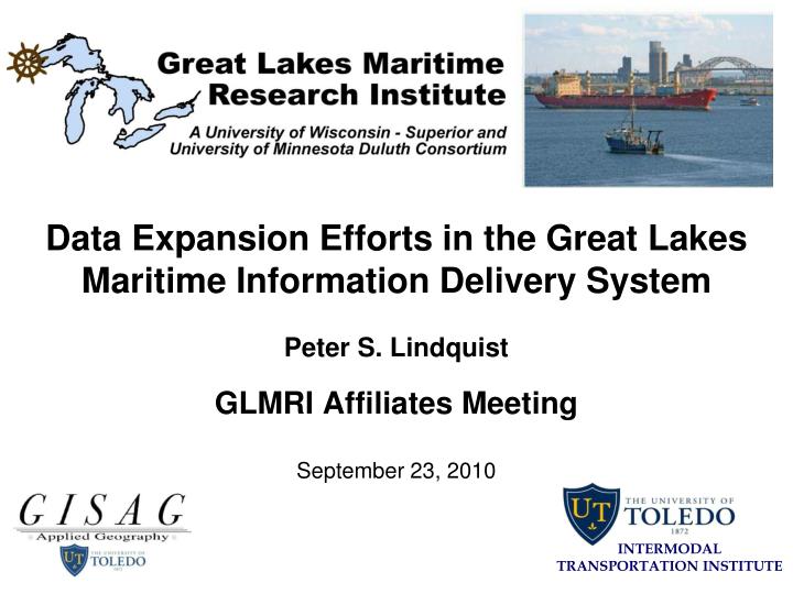 data expansion efforts in the great lakes maritime information delivery system