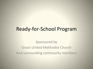 ready for school program