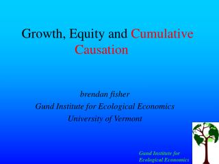 Growth, Equity and Cumulative Causation