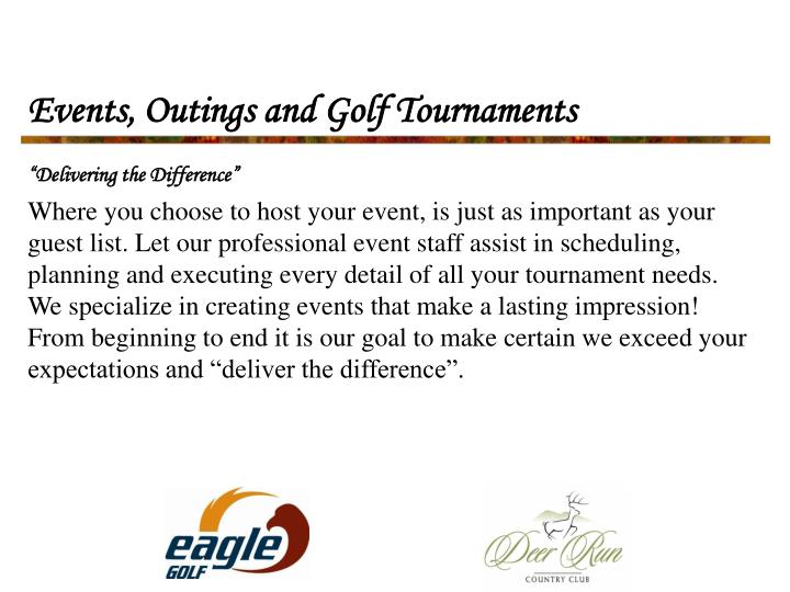 events outings and golf tournaments