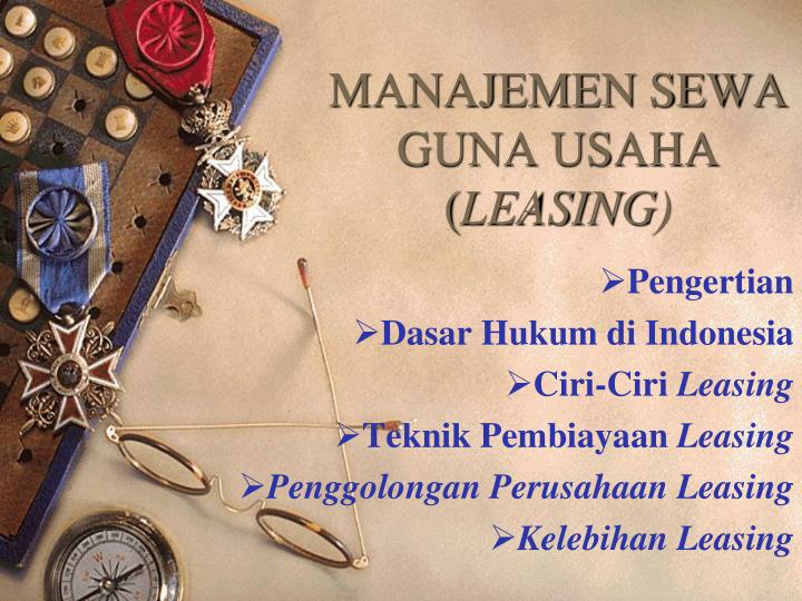 manajemen sewa guna usaha leasing