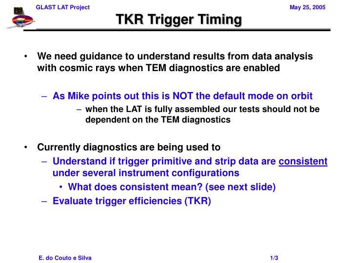 tkr trigger timing