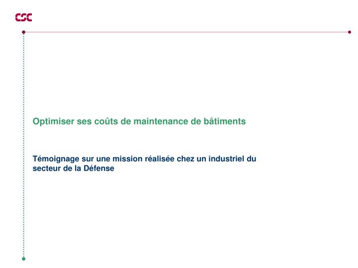 optimiser ses co ts de maintenance de b timents