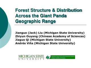 Forest Structure &amp; Distribution Across the Giant Panda Geographic Range