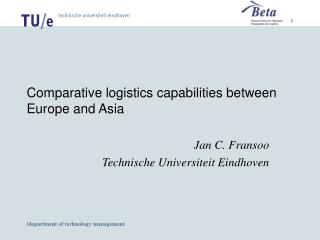 Comparative logistics capabilities between Europe and Asia