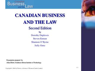 CANADIAN BUSINESS AND THE LAW Second Edition by
