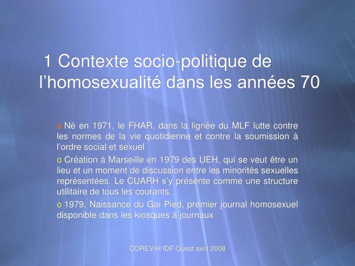1 contexte socio politique de l homosexualit dans les ann es 70