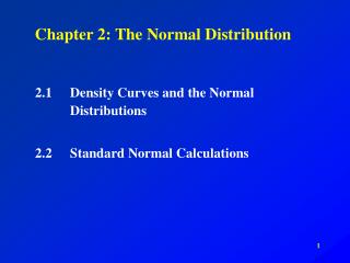 Chapter 2: The Normal Distribution