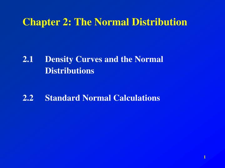 chapter 2 the normal distribution