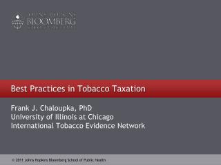 Best Practices in Tobacco Taxation