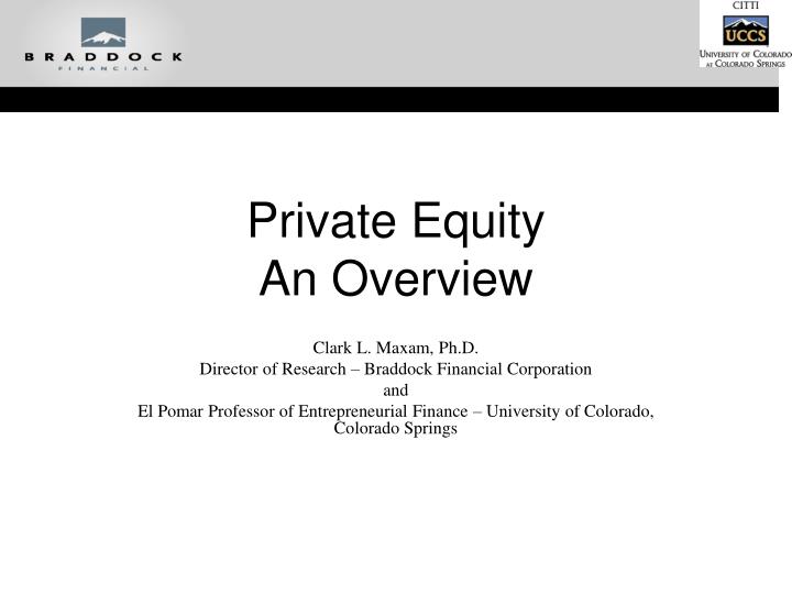 private equity an overview