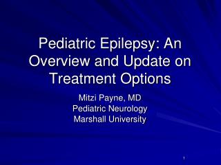Pediatric Epilepsy: An Overview and Update on Treatment Options