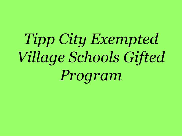 tipp city exempted village schools gifted program